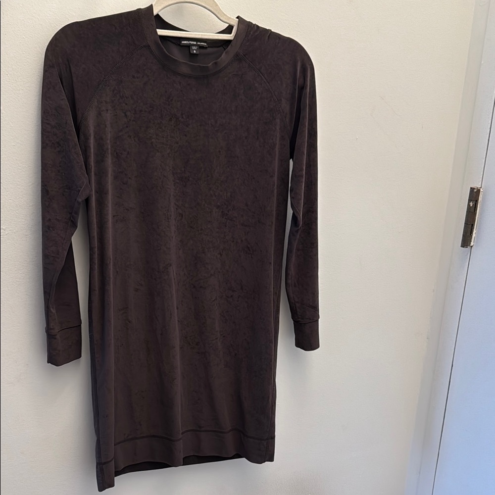 James Perse Velvet Long Sleeve Dress